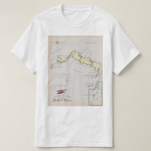 Illustrierte Karte der Turks- und Caicosinseln T-Shirt