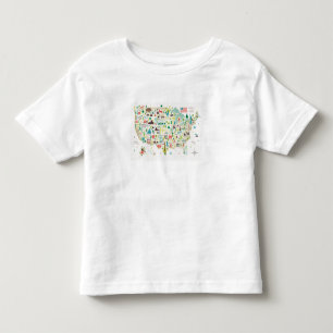 Illustrierte Karte der USA Kleinkind T-shirt