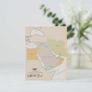 Illustrierte Karte des Nahen Ostens.