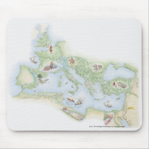Illustrierte Karte des römischen Reiches Mousepad