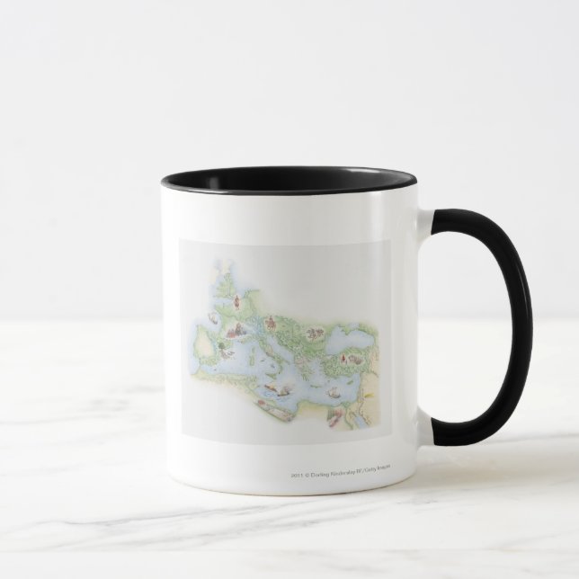 Illustrierte Karte des römischen Reiches Tasse (Rechts)
