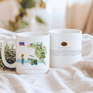 Illustrierte Karte für Wasserfarben in Haiti   Mon Kaffeetasse
