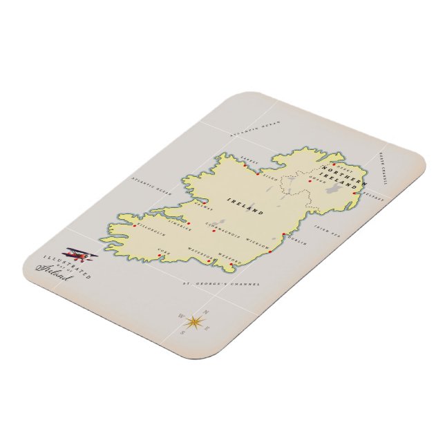 Illustrierte Karte Irlands Magnet (Linke Seite)