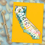 Illustrierte Karte Kaliforniens<br><div class="desc">Karo aus dieser bunten Staat-Karte zeichnend. Besuchen Sie meinen Shop für mehr Staaten und mehr passende Artikel!</div>
