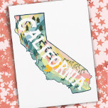 Illustrierte Karte Kaliforniens<br><div class="desc">Karo aus dieser bunten Staat-Karte zeichnend. Besuchen Sie meinen Shop für mehr Staaten und mehr passende Artikel!</div>