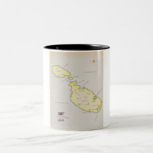 Illustrierte Karte Maltas Zweifarbige Tasse