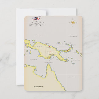 Illustrierte Karte Papua Neuer Guinea