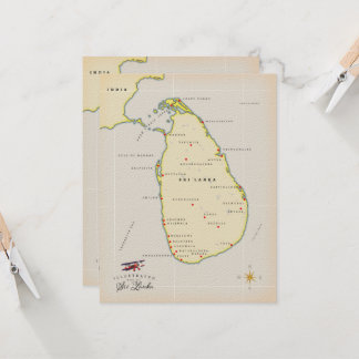 Illustrierte Karte Sri Lankas