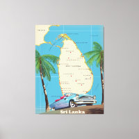 Illustrierte Karte Sri Lankas