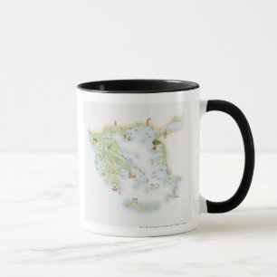 Illustrierte Karte von altem Griechenland Tasse