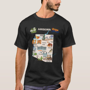 Illustrierte Karte von Arizona in US-amerikanische T-Shirt
