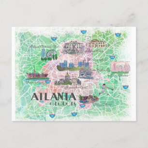 Illustrierte Karte von Atlanta Georgia USA