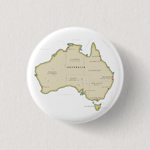 Illustrierte Karte von Australien Button