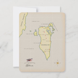 Illustrierte Karte von Bahrain