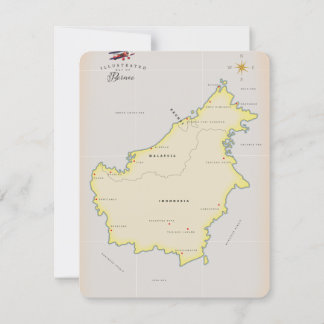 Illustrierte Karte von Borneo