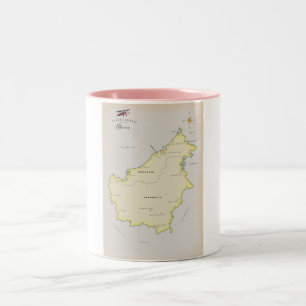 Illustrierte Karte von Borneo Zweifarbige Tasse
