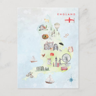Illustrierte Karte von England Art