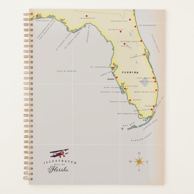 Illustrierte Karte von Florida Planer (Vorderseite)