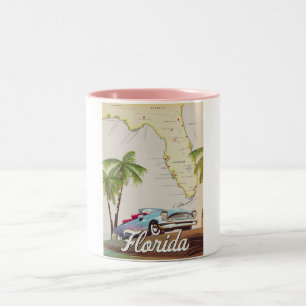 Illustrierte Karte von Florida Zweifarbige Tasse