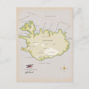 Illustrierte Karte von Island