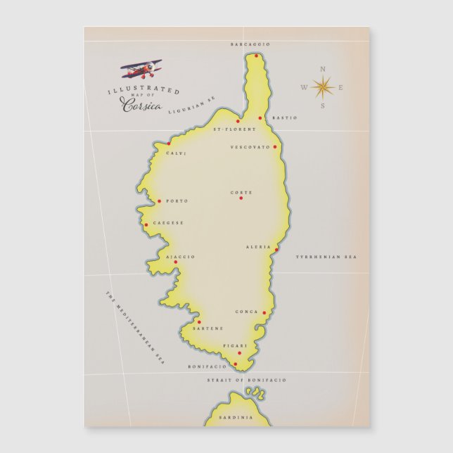 Illustrierte Karte von Korsika (Vorderseite)
