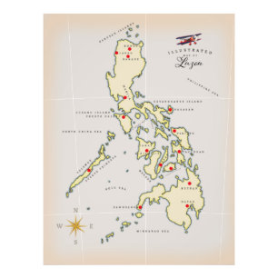 Illustrierte Karte von Luzon Philippinen Karte Fotodruck