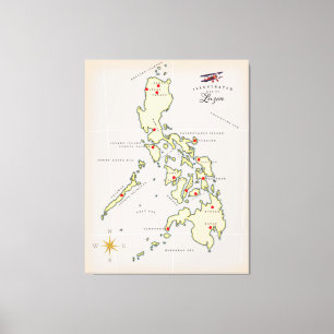 Illustrierte Karte von Luzon Philippines Leinwanddruck