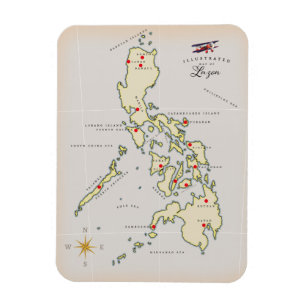 Illustrierte Karte von Luzon Philippines Magnet