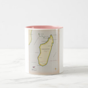 Illustrierte Karte von Madagaskar Zweifarbige Tasse