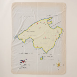 Illustrierte Karte von Mallorca Sherpadecke