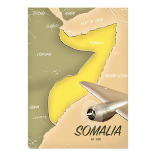 illustrierte Karte von Somalia Fotodruck