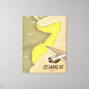 illustrierte Karte von Somalia Leinwanddruck