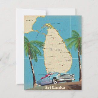 Illustrierte Karte von Sri Lanka