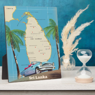Illustrierte Karte von Sri Lanka Fotoplatte