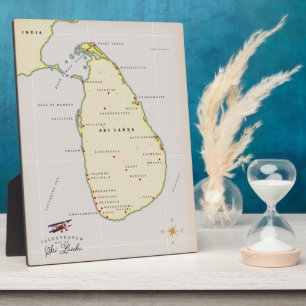 Illustrierte Karte von Sri Lanka Fotoplatte