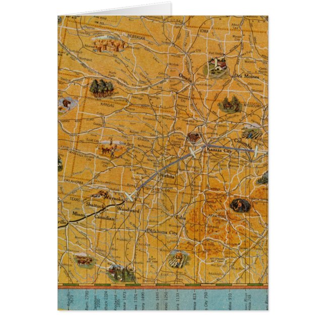 Illustrierte Karte von US Airways (Vorne)