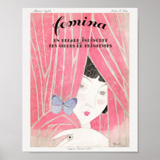 Illustrierte Kunst Deko Vintag Französisch Zeitsch