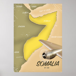 illustrierte Landkarte Somalias Poster