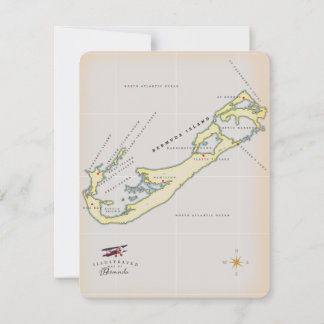 Illustrierte Landkarte von Bermuda