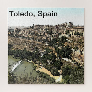 Illustrierte Landschaft Kunst Toledo, Spanien