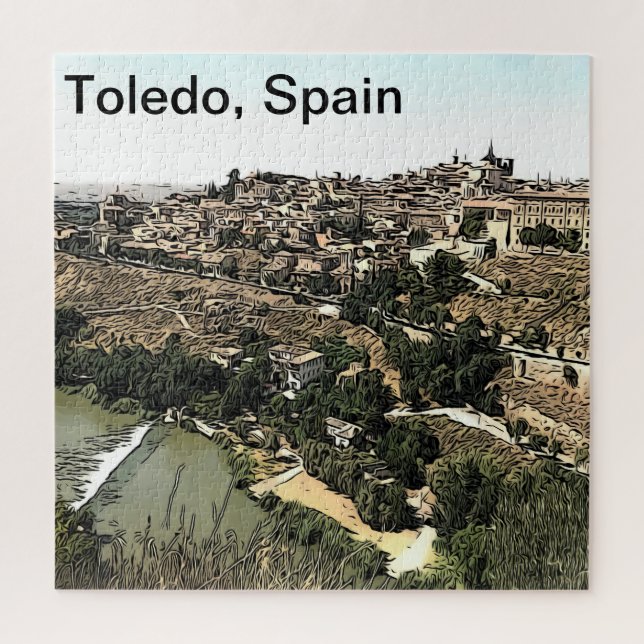 Illustrierte Landschaft Kunst Toledo, Spanien (Vertikal)