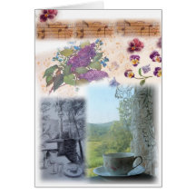 Illustrierte Musical Notes Teacup Collage
