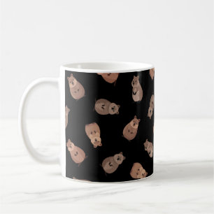 Illustrierte Quokkas auf Schwarz Kaffeetasse