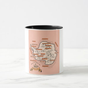 Illustrierte Reisekarte Antarktis Tasse