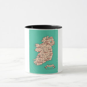 Illustrierte Reisekarte Irlands Tasse