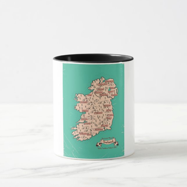 Illustrierte Reisekarte Irlands Tasse (Zentrum)