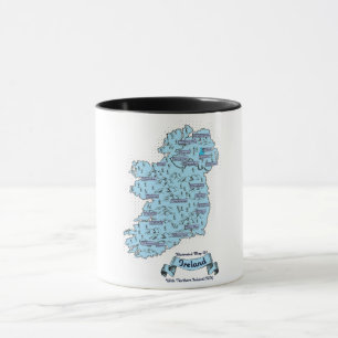 Illustrierte Reisekarte Irlands Tasse