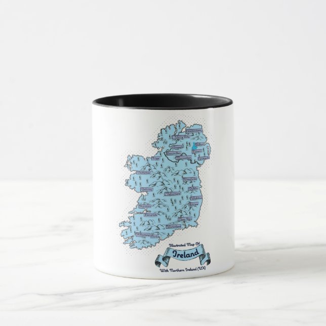 Illustrierte Reisekarte Irlands Tasse (Zentrum)