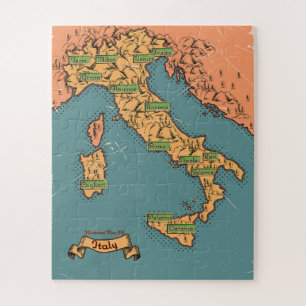 Illustrierte Reisekarte Italiens