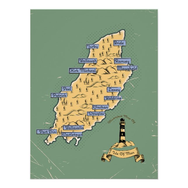 Illustrierte Reisekarte Poster (Vorderseite)